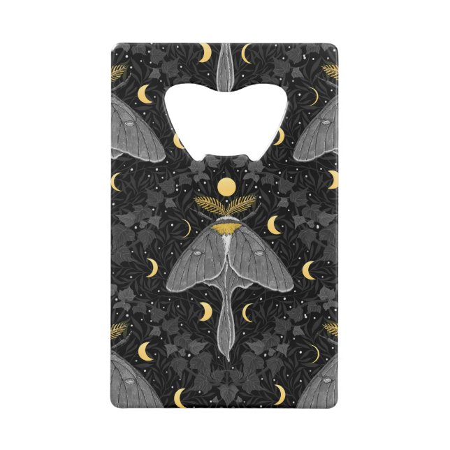 Luna moth, moon phases and ivy damask pattern (Front)