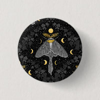 Luna moth, moon phases and ivy damask pattern