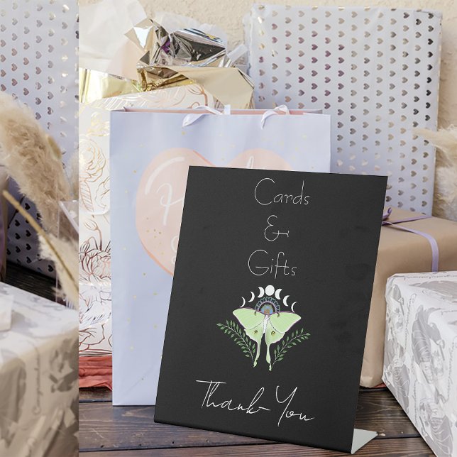 Luna Moth Moon Phases Card & Gifts Pedestal Sign (Creator Uploaded)