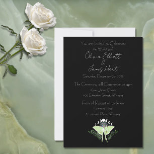 Luna Moth Moon Phases Invitation