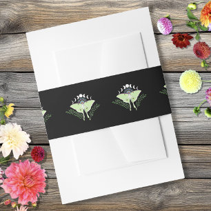 Luna Moth Moon Phases Invitation Belly Band
