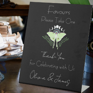 Luna Moth Moon Phases Pedestal Sign