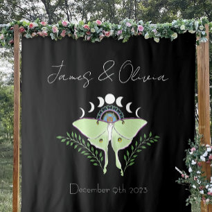 Luna Moth Moon Phases Tapestry