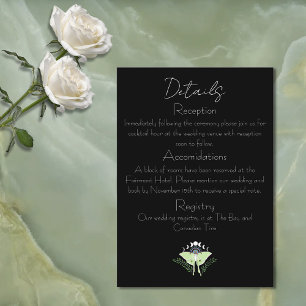 Luna Moth Moon Phases Wedding Enclosure Card