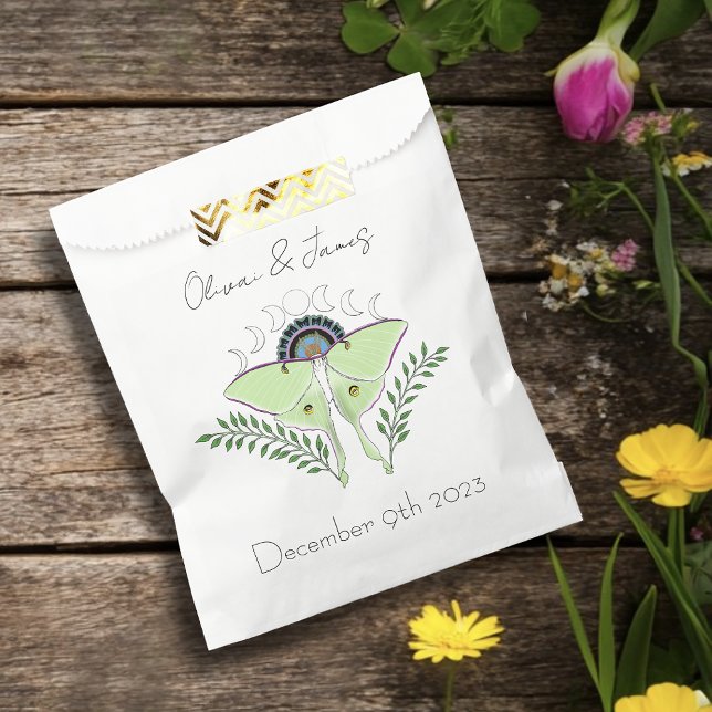 Luna Moth Moon Phases Wedding  Favour Bags (Creator Uploaded)