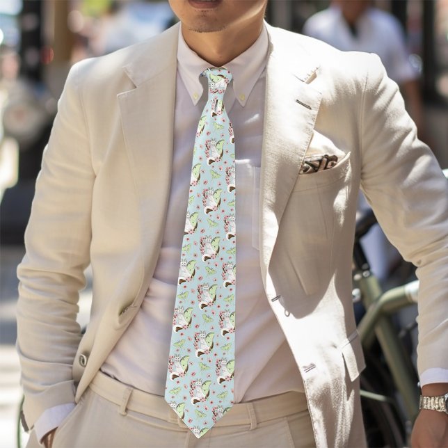 Luna Moth Moon White Cat Green Tie (Creator Uploaded)