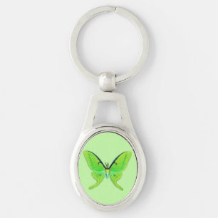 Luna moth on a pale green background key ring