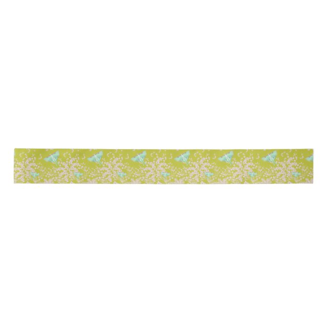 Luna Moth on Lime Ribbon Satin Ribbon (Front)