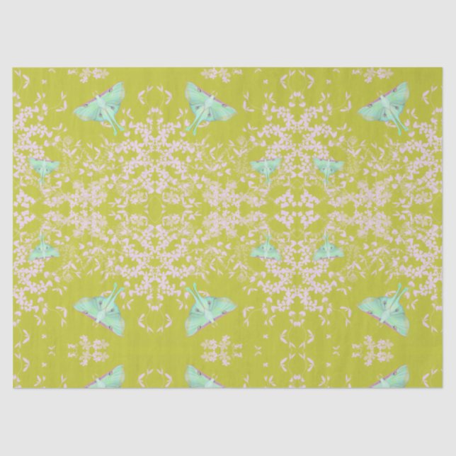 Luna Moth on Lime Tissue Paper (Front)