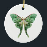 Luna Moth Ornament<br><div class="desc">A digital collage,  created from original photos of a graceful,  green Luna Moth. Shown on a customisable white background.</div>