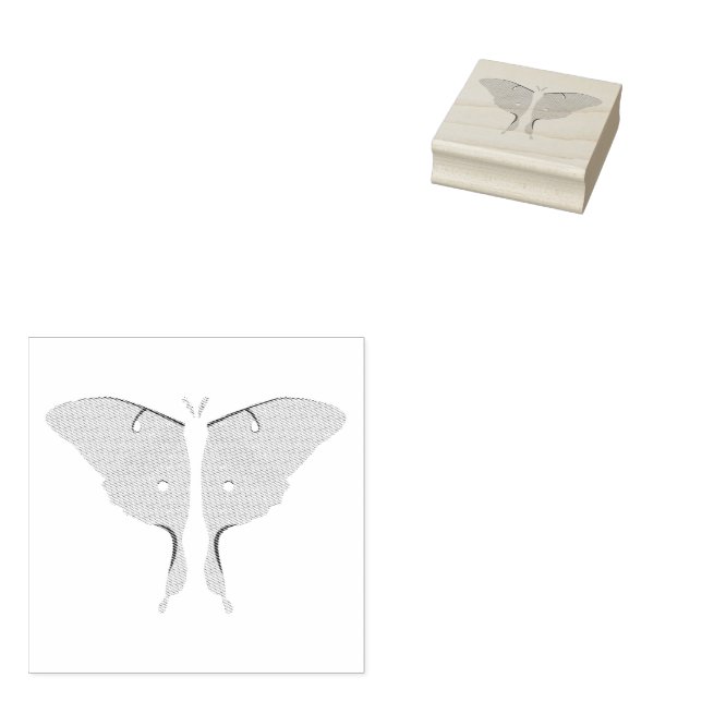 Luna Moth Rubber Stamp (Stamped)