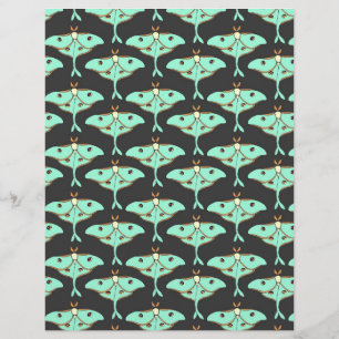Luna Moth scrapbook paper 8.5" x 11"