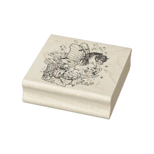 Luna moth winged Fairy Horse Rubber Stamp