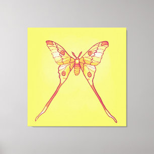 Luna Moth Yellow Orange Witchy Magical Insect Canvas Print