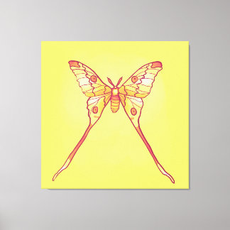 Luna Moth Yellow Orange Witchy Magical Insect Canvas Print