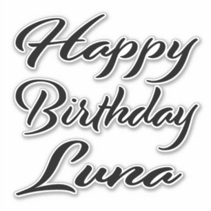 Luna Name First name black Sticker Birthday