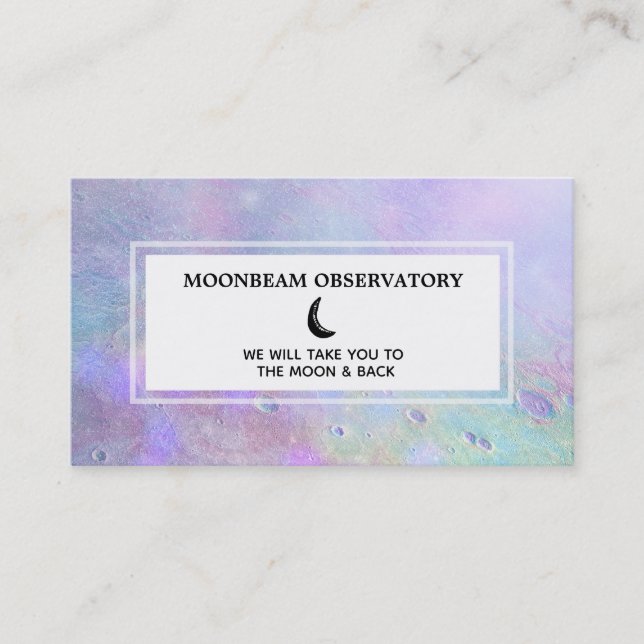 *~* Luna Pastel Lunar Surface of Moon Business Card (Front)