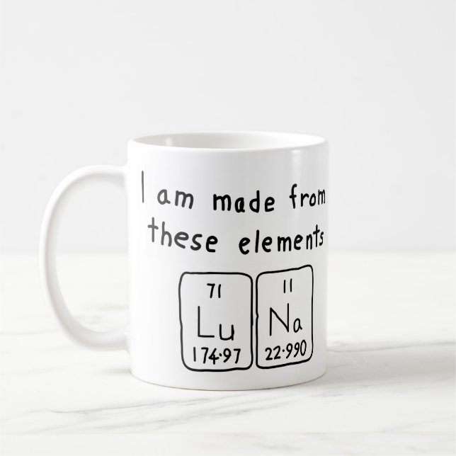 Luna periodic table name mug (Left)