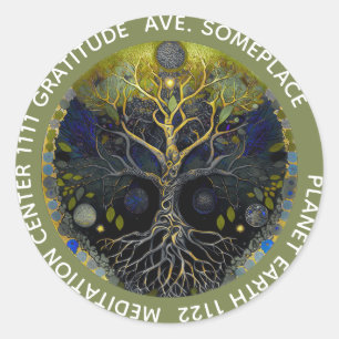 Luna Rising Tree of Life Classic Round Sticker