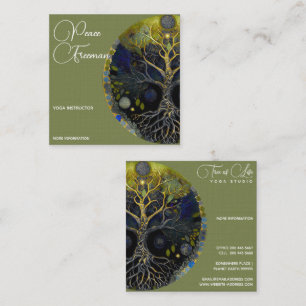 Luna Rising Tree of Life Square Business Card