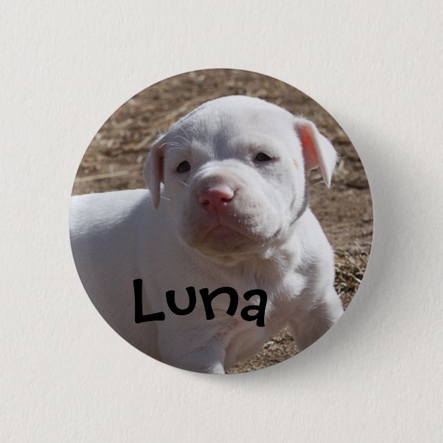 Luna, Saved Puppy 6 Cm Round Badge (Front)