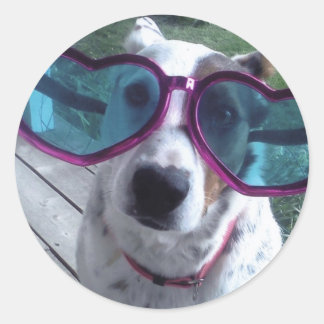 Luna Says "Bad Hair Day? Get bigger glasses" Classic Round Sticker