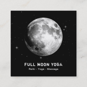 *~*  Luna Stars Full MOON Lunar Cosmic Celestial Square Business Card