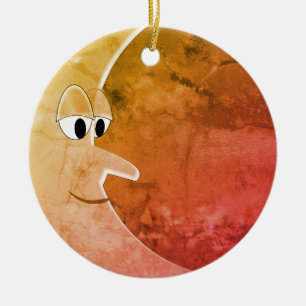 Luna Vintage Moon Drawing Ceramic Tree Decoration