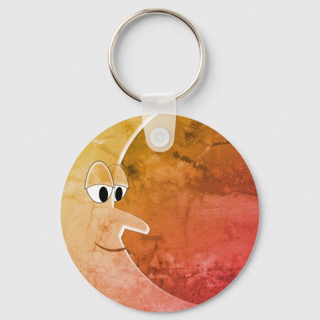 Luna Vintage Moon Drawing Key Ring (Front)