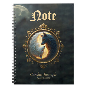 Lunar Balance – Where Shadows Embrace the Light. Notebook