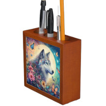 Lunar Bloom Guardian: Mystical Wolf