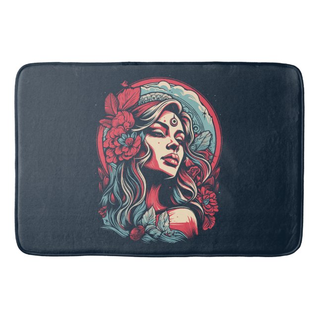 Lunar Blossom Bath Mat (Front)