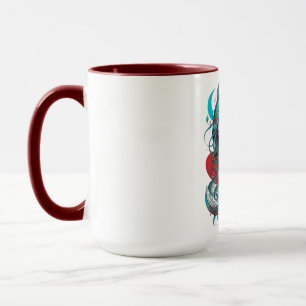 Lunar Blossom Reverie Turquoise Moonchild Crimson  Mug