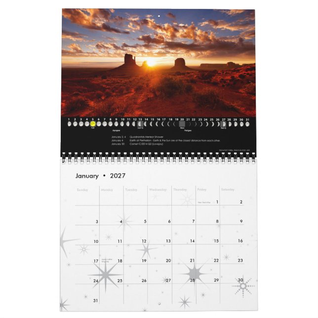 Lunar Calendar 2015 Astronomy Wall Calendar A (Jan 2027)