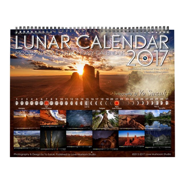 Lunar Calendar 2017 Moon Phases Astronomy Calendar (Cover)