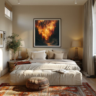 Lunar Call: Surreal Dawn Bicolor Poster