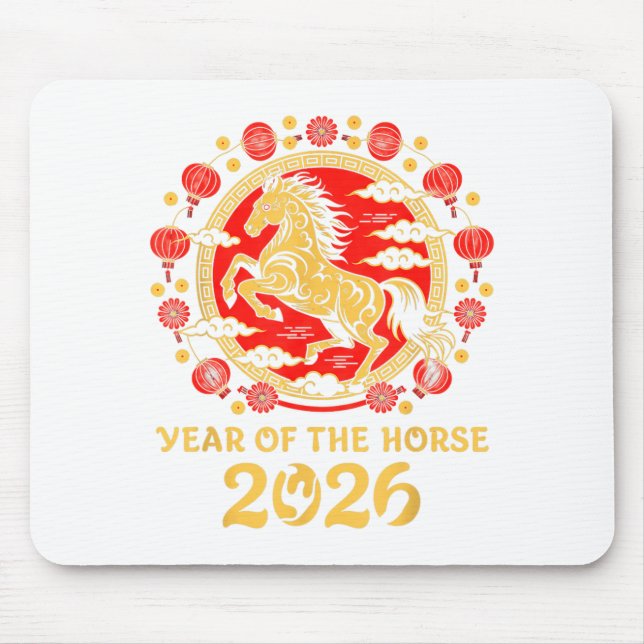 Lunar Chinese New Year 2026 Year Of The Horse Zodi Mouse Mat (Front)