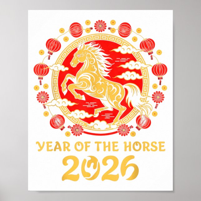 Lunar Chinese New Year 2026 Year Of The Horse Zodi Poster (Front)
