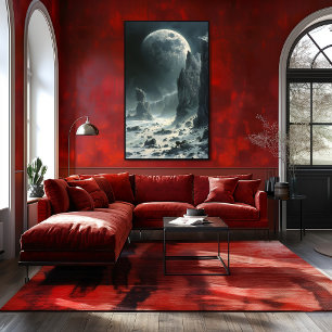 Lunar Desolation: Surreal Landscape Bicolor Poster