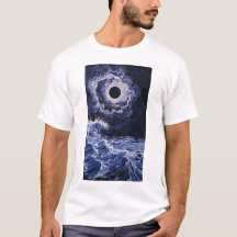 Lunar Eclipse Blue and White Colourful T-Shirt