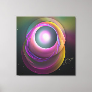 Lunar Eclipse, Fantasy abstract wallart Canvas Print