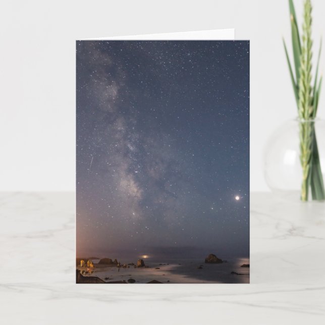 Lunar Eclipse & Milky Way | Bandon Beach Oregon Card (Front)