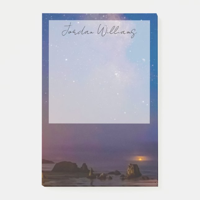 Lunar Eclipse & Milky Way | Bandon Beach, Oregon Post-it Notes (Front)