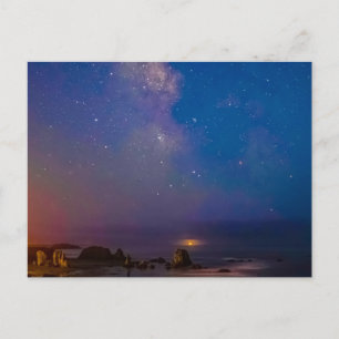 Lunar Eclipse & Milky Way   Bandon Beach, Oregon Postcard