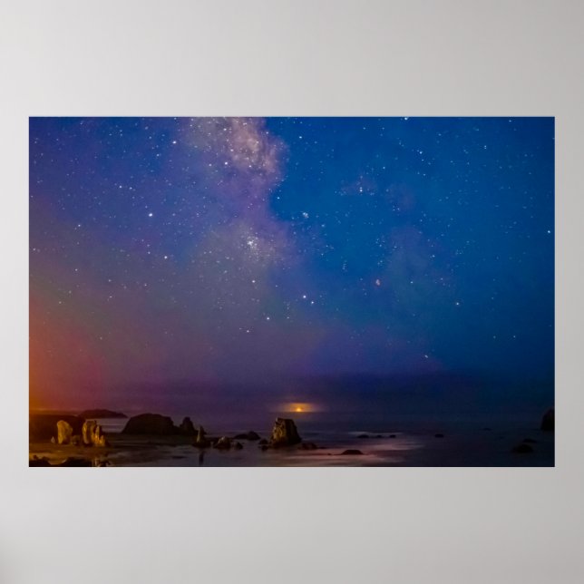 Lunar Eclipse & Milky Way | Bandon Beach, Oregon Poster (Front)