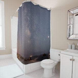 Lunar Eclipse & Milky Way   Bandon Beach Oregon Shower Curtain