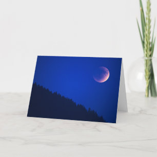 Lunar Eclipse Over Forest   Zug, Switzerland Card