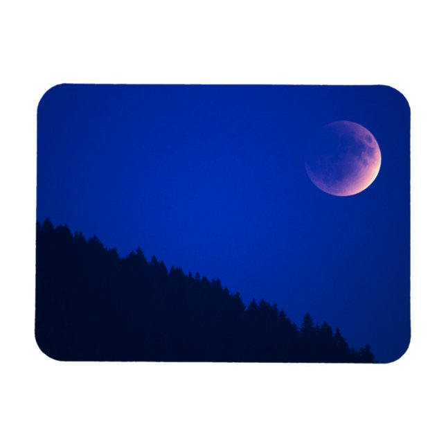 Lunar Eclipse Over Forest | Zug, Switzerland Magnet (Horizontal)