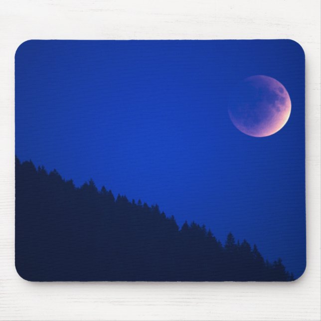 Lunar Eclipse Over Forest | Zug, Switzerland Mouse Mat (Front)