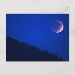 Lunar Eclipse Over Forest Zug, Switzerland Postcard